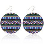 Blauw / Groene tribal patterns - Afrikaanse oorbellen, Ophalen of Verzenden, Nieuw