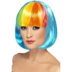 Party pruik blauw met pony - Damespruiken, Ophalen of Verzenden, Nieuw