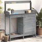 vidaXL Oppottafel met kast 110,5x45x124,5 cm massief, Tuin en Terras, Verzenden, Nieuw