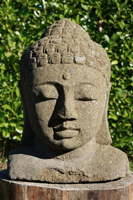 Statua Testa del Buddha in Pietra Lavica – Scultura Balinese, Antiek en Kunst, Kunst | Niet-Westerse kunst