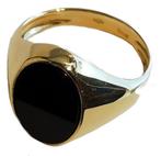 Ring - 18 karaat Geel goud Onyx - Gemaakt in Italië