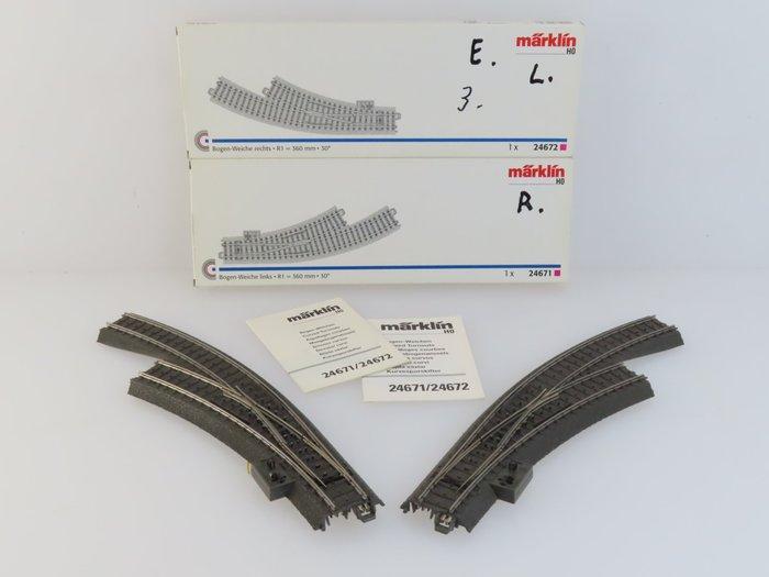 Märklin H0 - 24671/24672 - Modeltreinsporen (2) - 2-delig, Hobby en Vrije tijd, Modeltreinen | H0