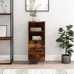 vidaXL Dressoir 34,5x34x90 cm bewerkt hout gerookt eiken, Minder dan 50 cm, Verzenden, Nieuw, 25 tot 50 cm