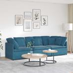 vidaXL Modulaire bank met kussens fluweel blauw, Huis en Inrichting, Banken | Bankstellen, Verzenden, Nieuw, Stof