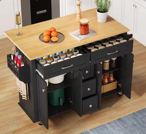Keukeneiland met Klapblad & Opbergruimte – 140 cm Breed, Huis en Inrichting, Keuken | Keukenelementen, Nieuw, Verzenden