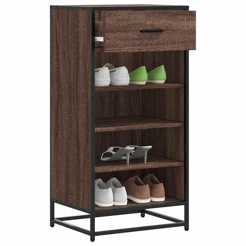 vidaXL Schoenenrek 48x38x97,5 cm bewerkt hout bruin, Huis en Inrichting, Kasten | Schoenenrekken, Nieuw, Verzenden