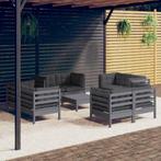 vidaXL 9-delige Loungeset met antracietkleurige kussens, Tuin en Terras, Tuinsets en Loungesets, Verzenden, Nieuw, Loungeset