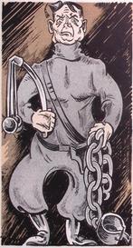 Spotprent over Anton Mussert (lijst optie, Lithos), Antiek en Kunst, Verzenden