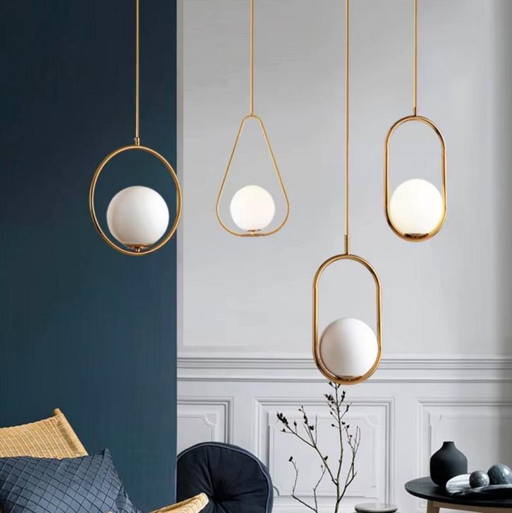 Scandinavische Hanglamp – Moderne Glazen Bol Plafondlamp, Huis en Inrichting, Lampen | Hanglampen, Nieuw, Verzenden