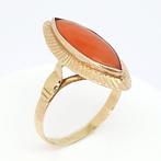 Ring - 18 karaat Geel goud - 2.00ct. tw. Koraal, Sieraden, Tassen en Uiterlijk, Ringen, Nieuw
