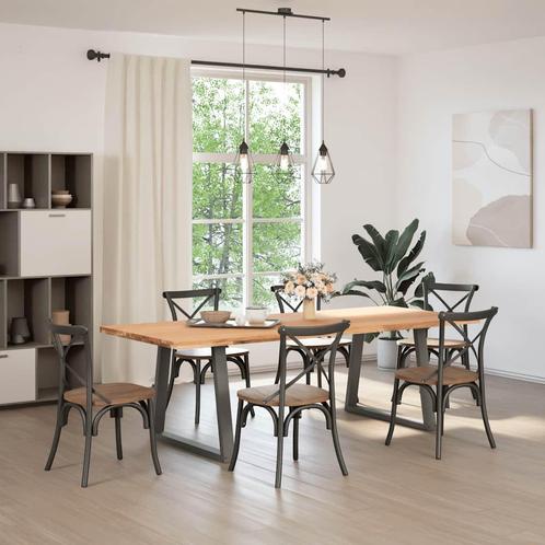 vidaXL Eettafel rechthoekig 240x100x74 cm massief eikenhout, Huis en Inrichting, Tafels | Eettafels, Nieuw, Verzenden