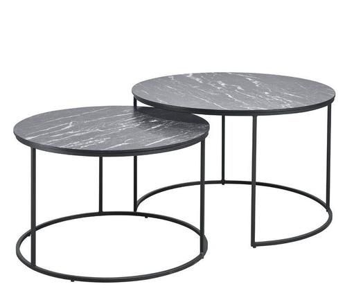 Ferbane salontafel set in marble nero,frame zwart, Huis en Inrichting, Tafels | Salontafels, Nieuw, Ophalen of Verzenden