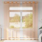 vidaXL Gordijnen voile met doorvoertules 2 st terracotta, Verzenden, Nieuw, Bruin