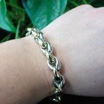 18 Krt. Bicolor gouden fantasie schakel armband | 23 cm, Sieraden, Tassen en Uiterlijk, Armbanden, Ophalen of Verzenden, Gebruikt