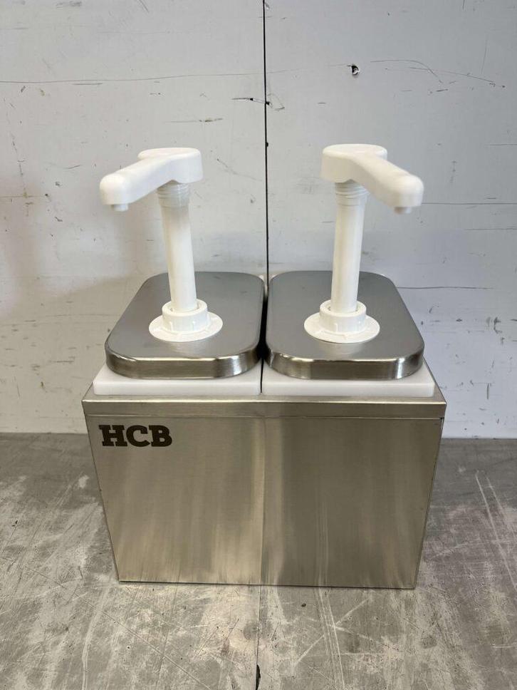 HCB RVS Dubbele Sauzenbar Sauspomp Sausdispenser 2 x 2 liter, Zakelijke goederen, Horeca | Keukenapparatuur, Nieuw in verpakking