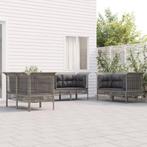 vidaXL 6-delige Loungeset met kussens poly rattan grijs, Tuin en Terras, Tuinsets en Loungesets, Verzenden, Nieuw, Rotan, Loungeset