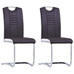vidaXL Eetkamerstoelen 2 st kunstleer bruin, Huis en Inrichting, Stoelen, Verzenden, Nieuw, Bruin