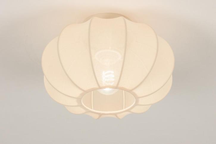 Rietveld Plafondlampen - Beige - Stof, Metaal, Huis en Inrichting, Lampen | Plafondlampen, Verzenden