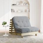 vidaXL Futon slaapbank met matras 100x206x11 cm, Verzenden, Nieuw, Bruin