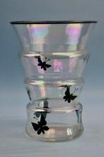 Bohemen - Art Deco - Vaas - Glas - emaille + iriserend, Antiek en Kunst