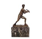 Beeldje - A tennis player in bronze - Brons, Marmer, Antiek en Kunst