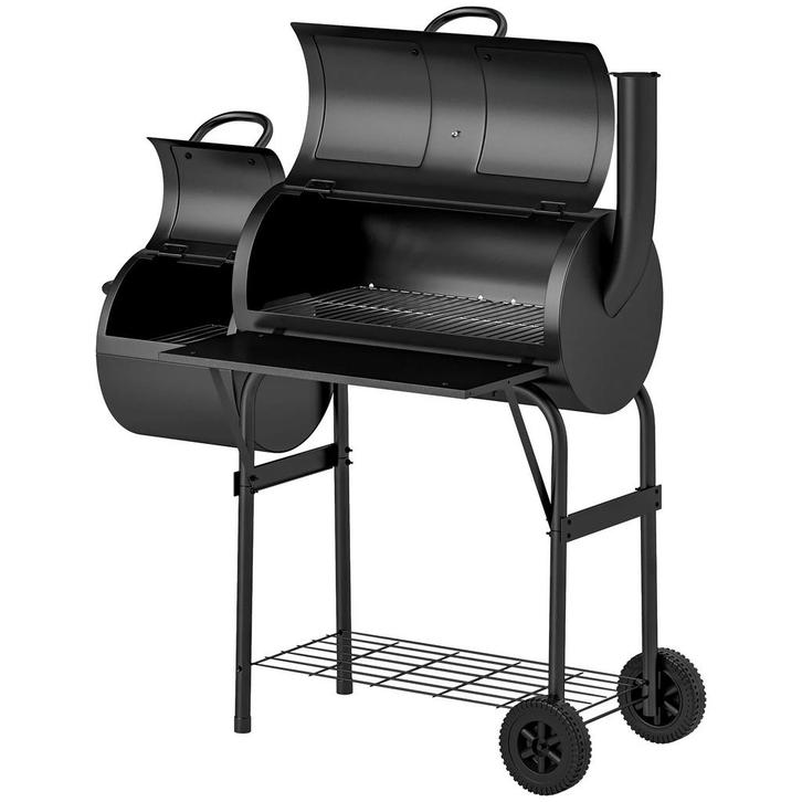 TRUUSK Stalen Houtskoolgrill BBQ Roker - Met Thermometer en, Tuin en Terras, Tuintafels, Nieuw, Verzenden