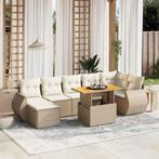 vidaXL 8-delige Loungeset met kussens poly rattan beige, Tuin en Terras, Tuinsets en Loungesets, Verzenden, Nieuw, Rotan, Loungeset