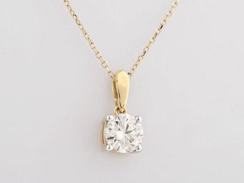 Halsketting - 14 karaat Geel goud - 1.00ct. tw. Diamant, Sieraden, Tassen en Uiterlijk, Kettingen