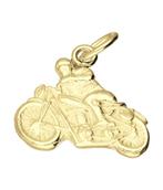 Gouden Engelse motor met rijder vlak kettinghanger, Verzenden, Nieuw