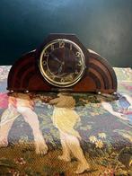 Amsterdamse School klok, Tafelklok - Art Deco Hout, Messing,, Antiek en Kunst, Antiek | Klokken