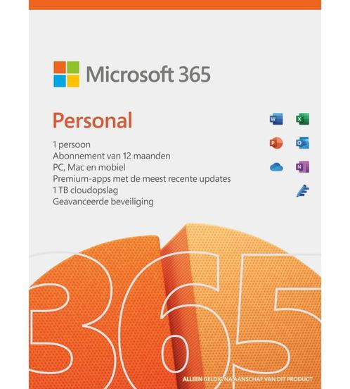 Microsoft 365 Personal, Computers en Software, Office-software, Nieuw, Access, Excel, OneNote, Outlook, Powerpoint, Publisher