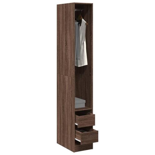 vidaXL Kledingkast 30x50x200 cm bewerkt hout bruin, Huis en Inrichting, Kasten | Kledingkasten, Nieuw, Verzenden