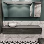 Badkamermeubel BWS Madrid Antraciet 180 cm met Topblad en, Doe-het-zelf en Verbouw, Sanitair, Ophalen of Verzenden, Nieuw, Bad