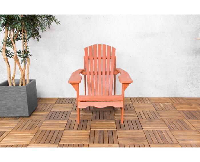 Loungestoel Adirondack vurenhout - Terracotta, Huis en Inrichting, Stoelen, Nieuw, Ophalen of Verzenden
