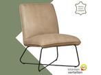 Leren fauteuil Less - Kenia Taupe (taupe/bruin), Industrieel, Modern, Scandinavisch, Nieuw, Ophalen of Verzenden, 50 tot 75 cm