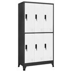 vidaXL Lockerkast 90x45x180 cm staal antracietkleurig en wit, Huis en Inrichting, Verzenden, Nieuw