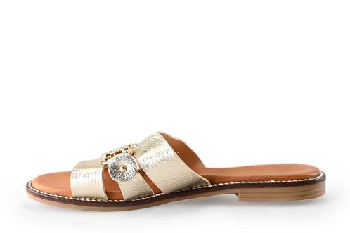 Manfield Slippers in maat 39 Goud | 10% extra korting, Kleding | Dames, Schoenen, Overige kleuren, Zo goed als nieuw, Slippers