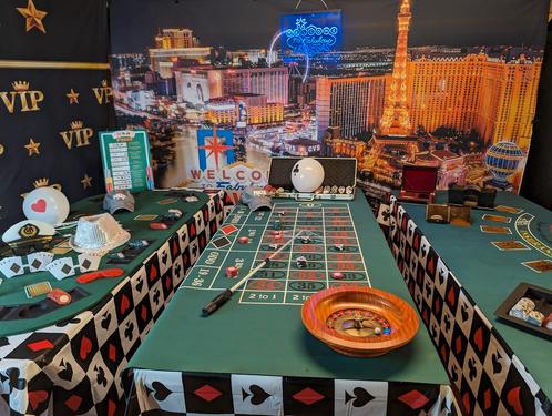 Pokertafel, Roulette en Blackjack tafel huren,casino avond, Hobby en Vrije tijd, Feestartikelen | Verhuur, Overige, Nieuw, Ophalen