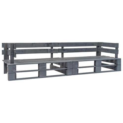 vidaXL Tuinbank 2-zits pallet hout grijs, Tuin en Terras, Tuinbanken, Nieuw, Verzenden