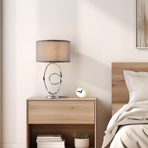 lux.pro Tafellamp Torquay bureaulamp 49,5 cm E14 chroom en g, Huis en Inrichting, Lampen | Tafellampen, Verzenden