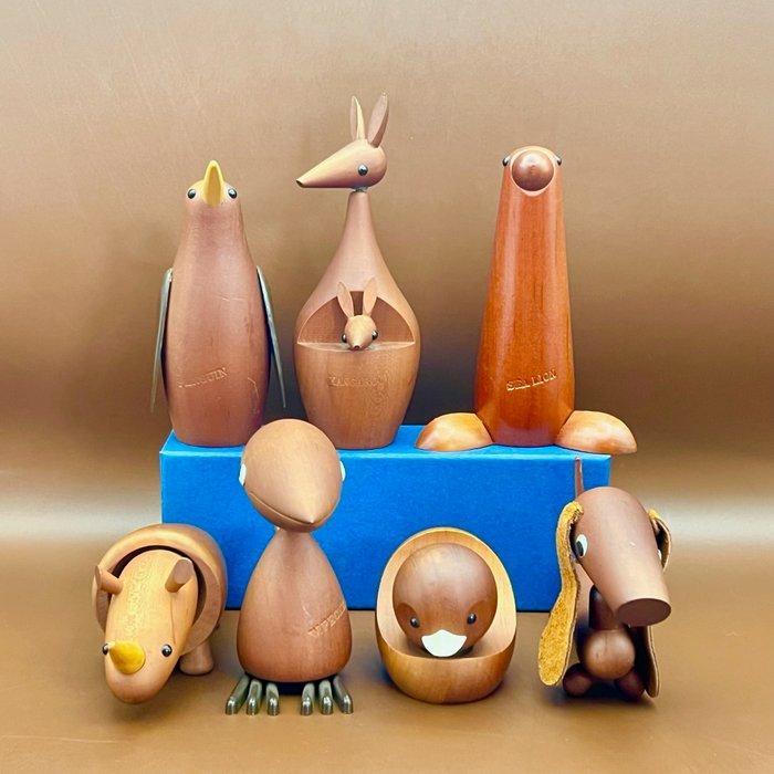 Senshukai  - Speelgoed meubels 7 Vintage wooden animals, Antiek en Kunst, Curiosa en Brocante