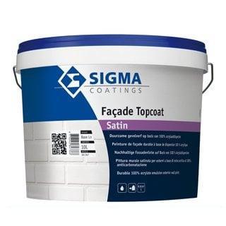 Sigma Facade Topcoat Satin - Wit - 1 liter (Muurverf latex), Doe-het-zelf en Verbouw, Verf, Beits en Lak, Verf, Wit, Nieuw, Minder dan 5 liter