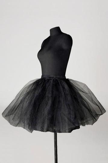 Zwarte Petticoat Rok Tule Tutu Black Swan Steampunk Zwart XS