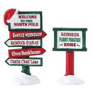 Kerstdorp accessoire | Lemax | North Pole Signs | Santas, Diversen, Kerst, Nieuw, Verzenden