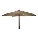 Parasol | Gardalux | Ø 250 x 220 cm (Taupe, Rond, Hout), Tuin en Terras, Verzenden, Nieuw