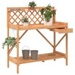 vidaXL Oppottafel met latwerk massief vurenhout bruin, Tuin en Terras, Verzenden, Nieuw