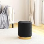 vidaXL Hocker met opbergruimte rond fluweel zwart, Verzenden, Nieuw, Zwart