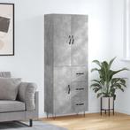 vidaXL buffetkast 69,5x34x180 cm bewerkt hout betongrijs, Verzenden, Nieuw, 50 tot 100 cm, Minder dan 100 cm
