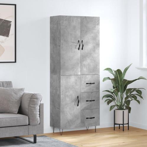 vidaXL buffetkast 69,5x34x180 cm bewerkt hout betongrijs, Huis en Inrichting, Kasten | Buffetkasten, 25 tot 50 cm, Nieuw, Overige houtsoorten