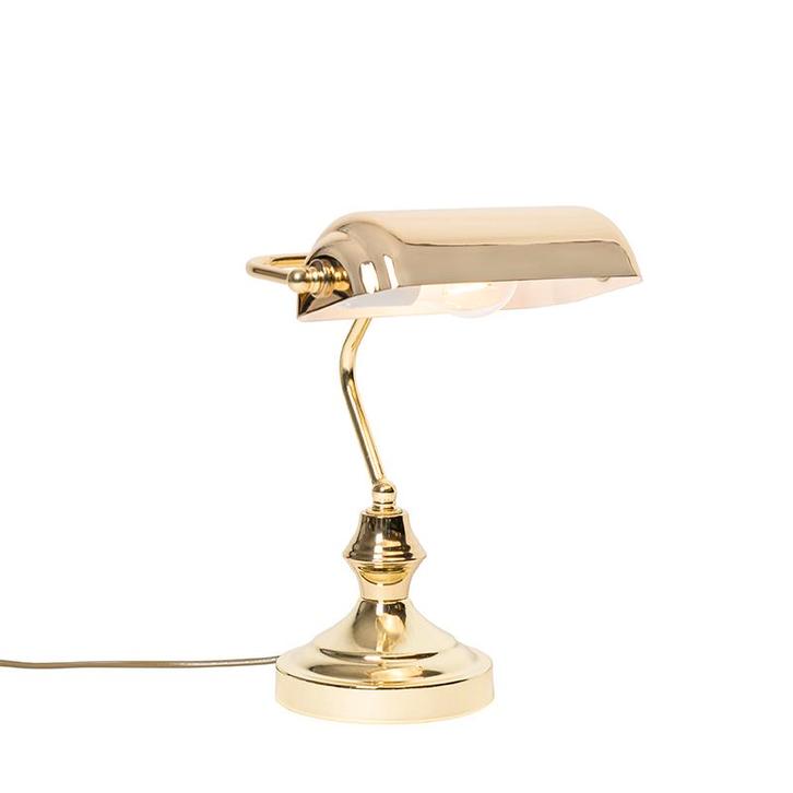 Klassieke tafellamp/notarislamp messing - Banker, Huis en Inrichting, Lampen | Tafellampen, Nieuw, Overige materialen, Minder dan 50 cm